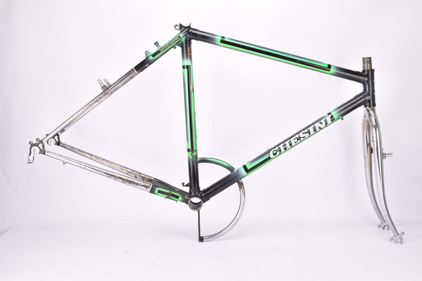 Black and neon green full pantographed Chesini Capriolo Special MTB Hardtail frame set in 49.0 cm (c-t) / 47.5 cm (c-c) with Columbus Cromor OR tubing from the late 1980s