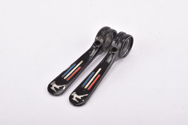 Black Gazelle pantographed Campagnolo Record / Super Record #1014 braze-on Gear Lever Shifter Set from the 1970s