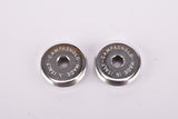Campagnolo flat chrome metal crank set dust caps from the 1980s - 1990s