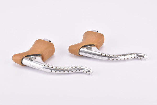 Campagnolo Super Record #4062 brake levers with brown world logo hoods from the 1970s - 1980s