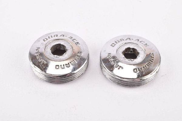 First Generation Shimano Dura-Ace chrom Metal crank set dust caps from the 1970s - 1980s
