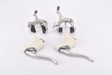 Mint Shimano 105 SC Brake Set caliper #BR-1055 and aero brake lever #BL-1055 with white hoods from the 1990s