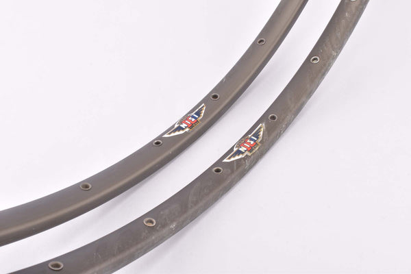 NOS Nisi dark anodized AN85 tubular Rims 650C/571mm with 28 holes from the 1980s