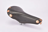 NOS Black Brooks Professional Team Special Leather Saddle, Lüders Berlin Modified edition, with large polished rivets from 1966