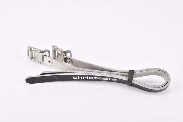 NOS Black Christophe leather toe clip straps