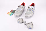 NOS Eddy Merckx S.F.S 2000 Podio Cycle shoes with cleats in size 45 and Podio Pedals from the 1990s
