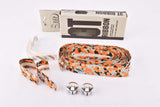 NOS/NIB 3ttt cork orange/black/grey handlebar tape with silver end plugs from the 1980s