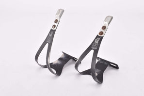 NOS/NIB Ale tipo cortissimo light alloy toe clip set #97/L.D. dark anodized 1980s