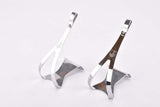 NOS Campagnolo Fermapiedi chromed steel Toe Clips with Shield Logo in size L 1980s / 1990s