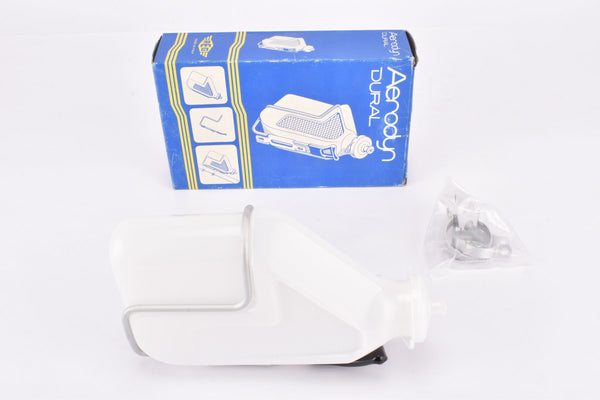 NOS/NIB REG Aerodyn Dural #1973/19 white aero water bottle with dural aluminum alloy bottle cage