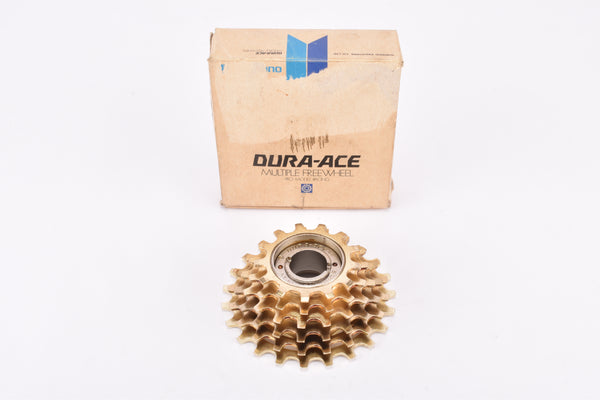 NOS/NIB Shimano Dura-Ace #MF-7160 6-speed golden Freewheel with 13-23 teeth and english/italian thread from 1980