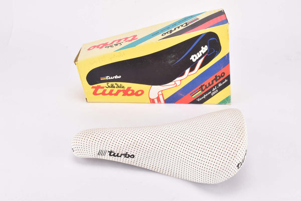 NOS/NIB white perforated Selle Italia Turbo Saddle from 1987