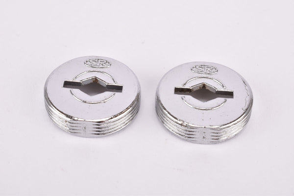 NOS Sakae Ringyo SR Silver Chromed Metal Crank Dust Caps