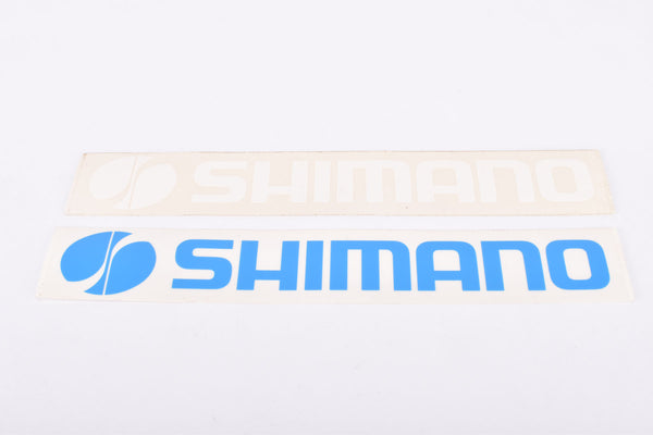 NOS Shimano Shop Sticker Set in 235 x 35 mm (blue and white) from the 1970s - 80s