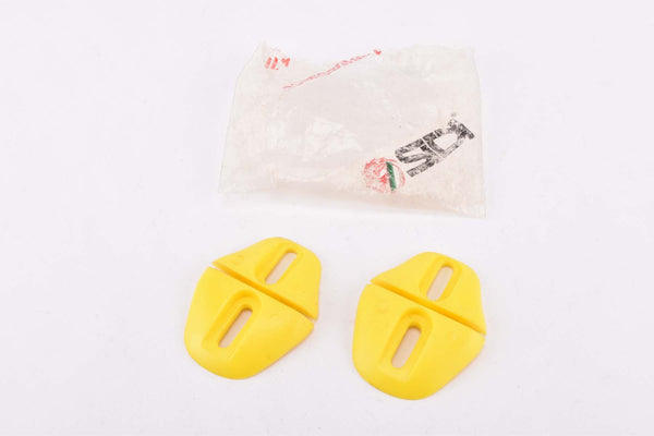 NOS Sidi slotted shoe plate yellow pedal cleat for toe clip pedals (2 Point)