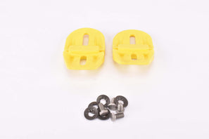 NOS Sidi slotted shoe plate yellow pedal cleat for toe clip pedals (2 Point)