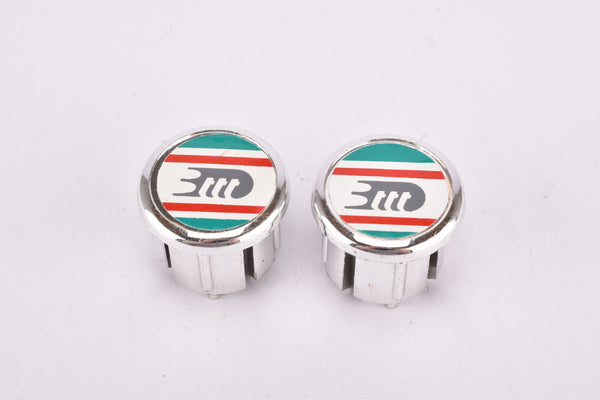 NOS Silver Chrome 3ttt italian flag handlebar Barend end plugs