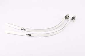 NOS white AFA leather toe clip straps