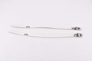 NOS white AFA leather toe clip straps