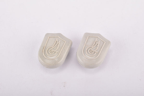 NOS White/Grey Campagnolo Pedal Toe Clip Strap Retainer #7188006 end Buttons from the 1980s - 1990s