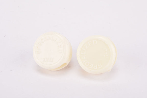 NOS White Specialized Italy Pedal Toe Clip Strap Retainer end Buttons from the 1980s