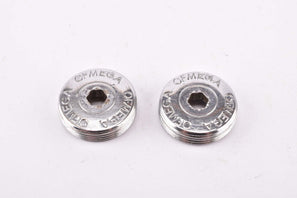 Ofmega chromed Metal crank set dust caps from the 1960s - 1970s