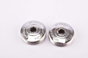 Ofmega chromed Metal crank set dust caps from the 1970s - 1980s