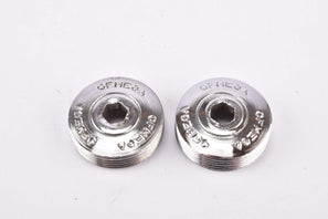 Ofmega chromed Metal crank set dust caps from the 1970s - 1980s