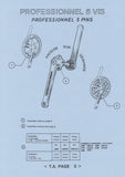 NOS Specialites TA #2205 Double Criterium Chainring for Pro 5 Vis (Professionnel) with 52/43 teeth and 50.4 BCD since the 1960s