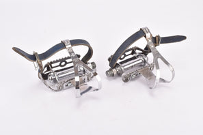 Sheffield Sprint Pedals with Alfredo Binda Straps from the 1940s - 1950s - Bianchi Legnano etc.