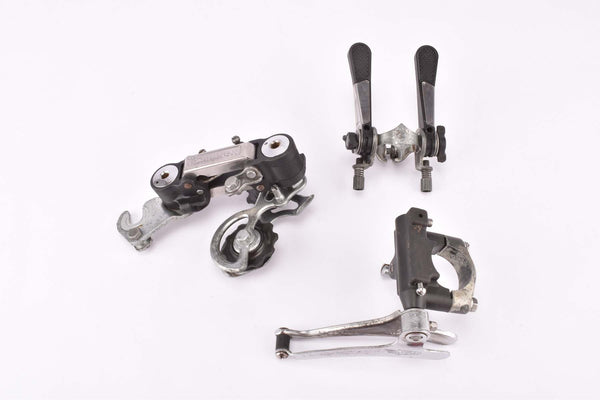 Simplex Prestige #S001 T/P (rear derailleur), #SX3952 (shifter) and #SA02 (front derailleur) friction gear shifting set group from the 1970s - 1980s