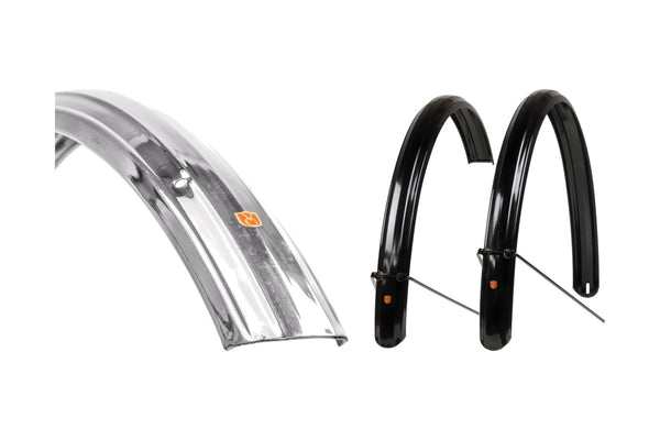 VeloOrange 650b Zeppelin Fenders, 52mm - Silver and Black