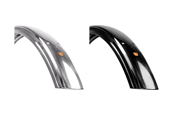VeloOrange 700c Fluted Fenders, 63mm - Silver and Black