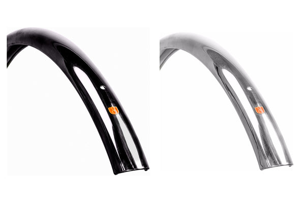 VeloOrange 700c Smooth Fenders, 38mm, Silver and Black