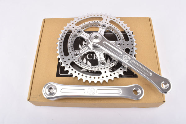 VeloOrange Grand Cru Drillium 110 Fluted Double Crankset, Silver