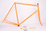 Vintage Orange Steel road bike frame in 56.0 cm (c-c) / 57.5 cm (c-t) Jacque Anquetil?