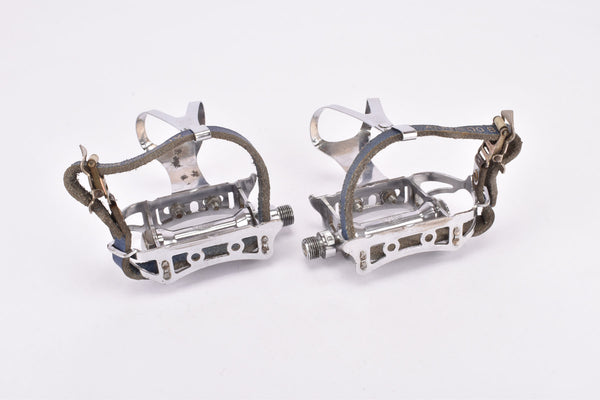 Way Assauto Corsa Extra lusso / Zenith chromed steel pedals with Alfredo Binda Strap from the 1940s - 1960s - defective
