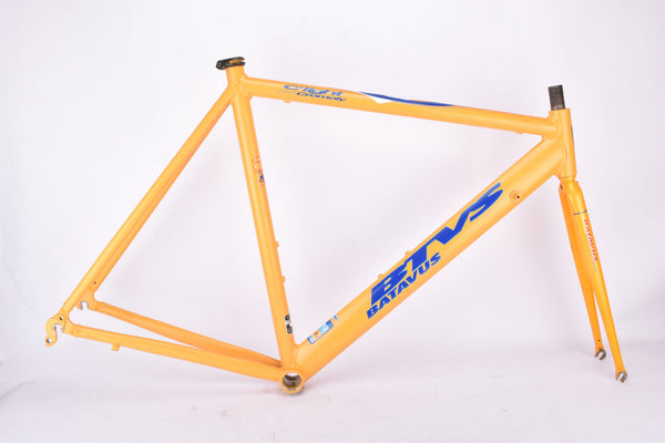 Yellow BTVS Batavus C´Light Cromoly Criterium TIG welded aero vintage steel road bike frame set in 57.5 cm (c-t) / 52.5 cm (c-c) with CrMo tubing from 1998