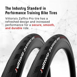 Black Vittoria Graphene 2.0 Zaffiro Pro folding tire set in 25-622 (25x700C/28")