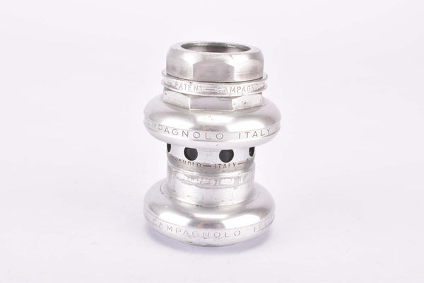 Campagnolo Super Record #4041 Headset with italian thread from the 1970s - 1980s (Steuersatz)

Weight / Gewicht :
136 g

Size / Größe :
1 inch

Stack height / Einbauhöhe :
42.2 mm

Thread / Gewinde :
Italian (25.4mm x 24F)

Gabelkonus / Fork Crown Race:
26.4 mm


Condition / Zustand :
See pictures / Siehe Bilder

Production period / Produktionszeitraum :
1970s - 80s / 1970er - 80er

Please note / Bemerkung :
-
