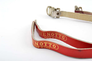 Benotto leather pedal straps (pair) in red frome the 1980s