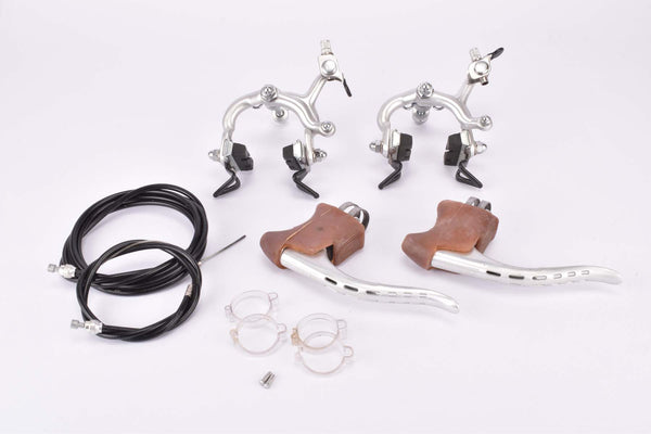 NOS Formos 500A anodized Brake Lever with brown hoods and Caliper Brake Set (Weinmann Type 500 copy)