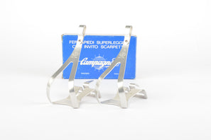NOS/NIB Campagnolo Fermapiedi Superleggeri Toe Clips #0990/06 in size large with insert guides, from the 1980s