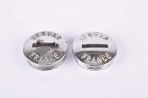 Silver Nervar plastic crank set dust caps