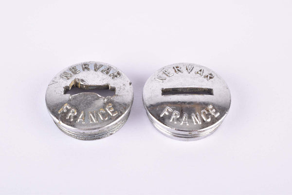 Silver Nervar plastic crank set dust caps