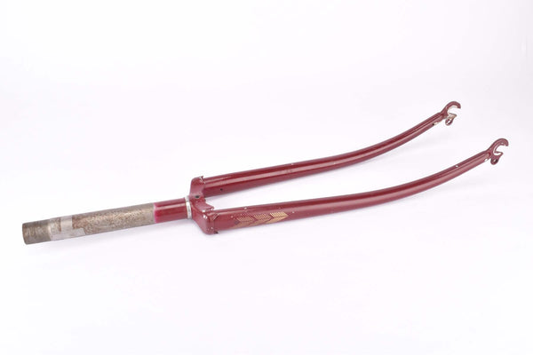 28" Dark Red Steel Fork with Eyelets for Fender