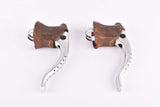 CLB Professionnel (anodized) non-aero Brake Lever Set with brown hoods from the 1970s / 1980s