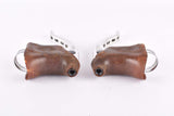 CLB Professionnel (anodized) non-aero Brake Lever Set with brown hoods from the 1970s / 1980s