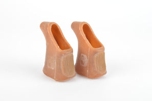 NOS Campagnolo Super Record / Record / Gran Sport brown brake lever hoods with shieldlogo