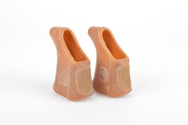 NOS Campagnolo Super Record / Record / Gran Sport brown brake lever hoods with shieldlogo